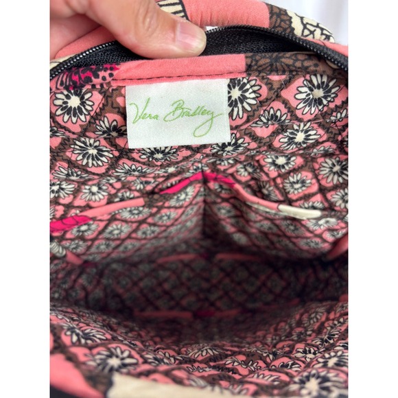 Vintage Vera Bradley Mocha Rouge Retired Print Floral Quilted Small Backpack Bag main image 6